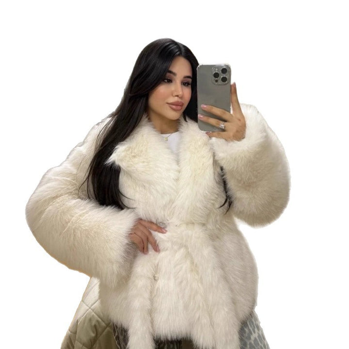 Damen Pelzapplikationsjacke Drune