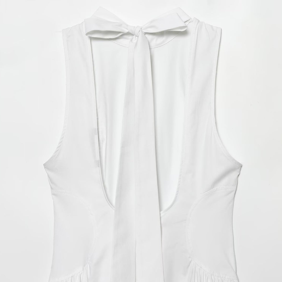 Damen Maxikleid mit elegantem Rundhalsdesign und fließendem Schnitt Drune
