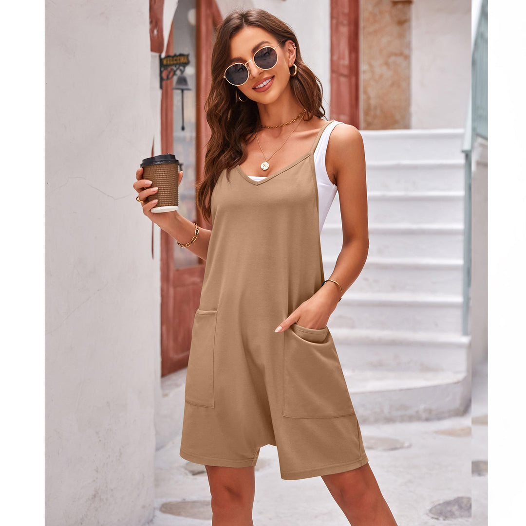 Damen sportlicher Jumpsuit mit praktischen Taschen und weitem Schnitt Drune