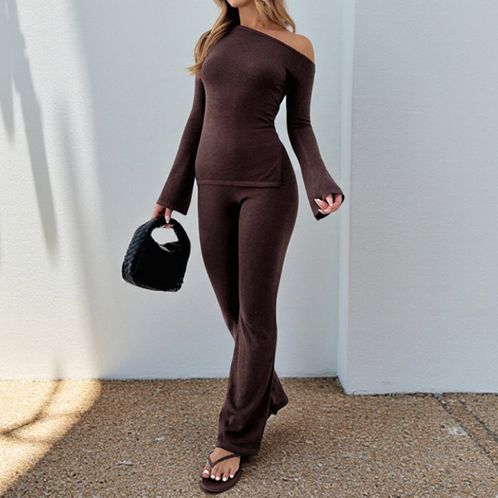 Damen Jumpsuit mit schulterfreiem Design und trendigem Flared-Schnitt Drune