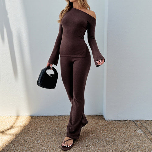 Damen Jumpsuit mit schulterfreiem Design und trendigem Flared-Schnitt Drune