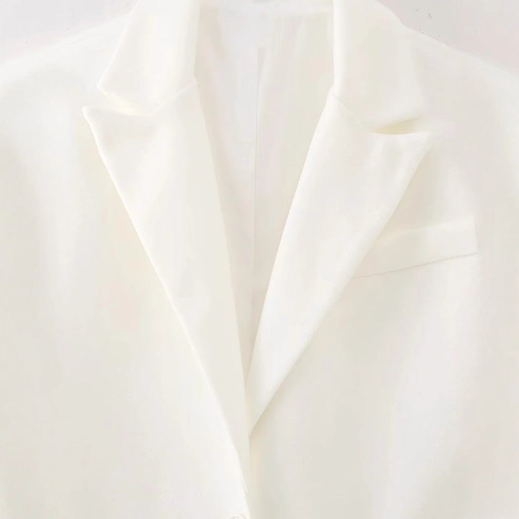 Damen elegante Longjacke mit fransigen Details Drune