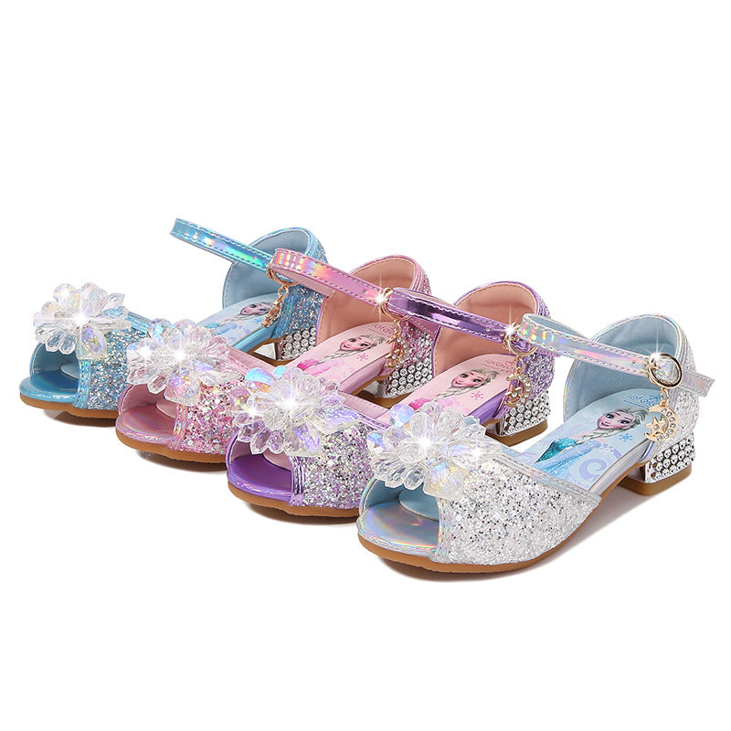 Mädchen Glitzernde Festtagschuhe mit Blumenapplikation Drune