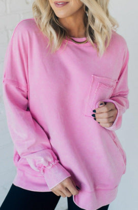 Damen Bequemer Oversized Sweatshirt mit Taschen Drune