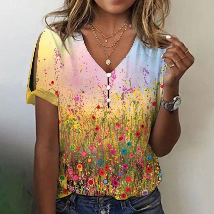 Damen Glitzernde V-Pullover Bluse Drune