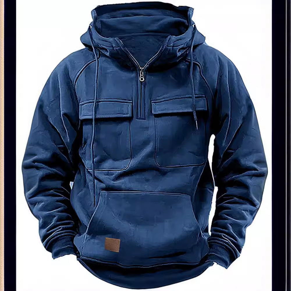 Herren Fleece Hoodie mit praktischem Reißverschluss und großen Taschen Drune