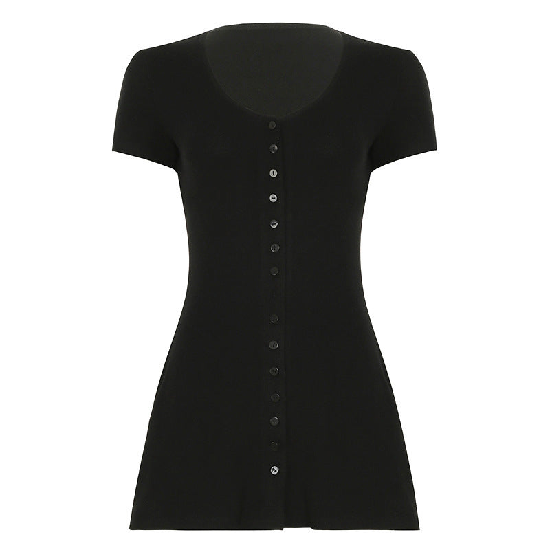 Damen Freizeitkleid mit durchgehender Knopfleiste und lockerer Passform Drune
