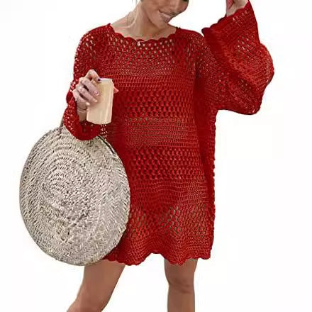 Damen luftiges Häkelkleid Drune