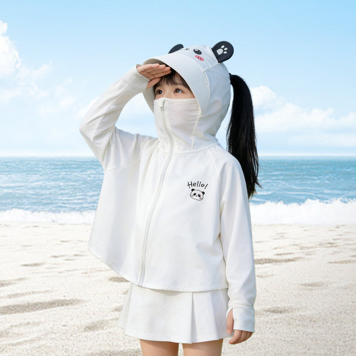 Damen UV-Schutzjacke mit Kapuze und leichtem Baumwollmaterial Drune