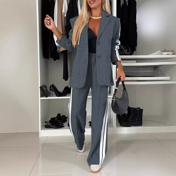 Damen Elegante und bequeme Blazer-Hose-Kombination Drune