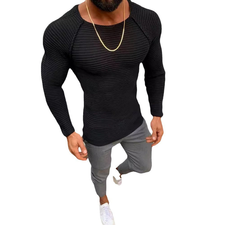 Herren Langarm Strickshirt mit eleganter Struktur Drune
