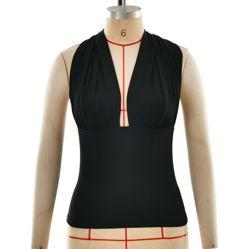 Damen Haltertop mit elegantem Wickeldesign und figurbetonter Passform Drune
