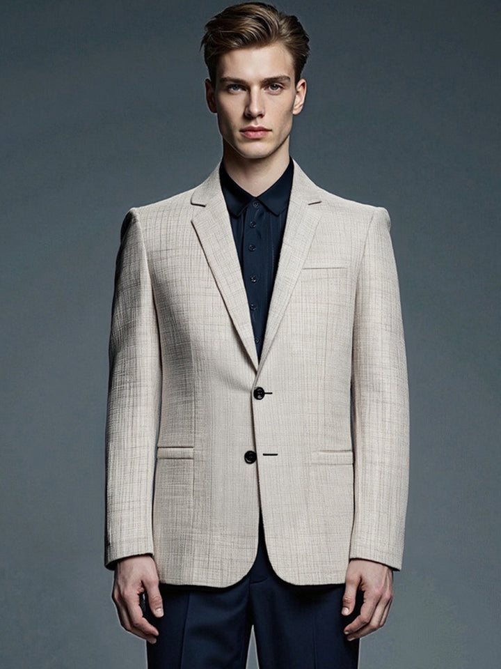 Herren eleganter strukturierten Anzugjacke Drune