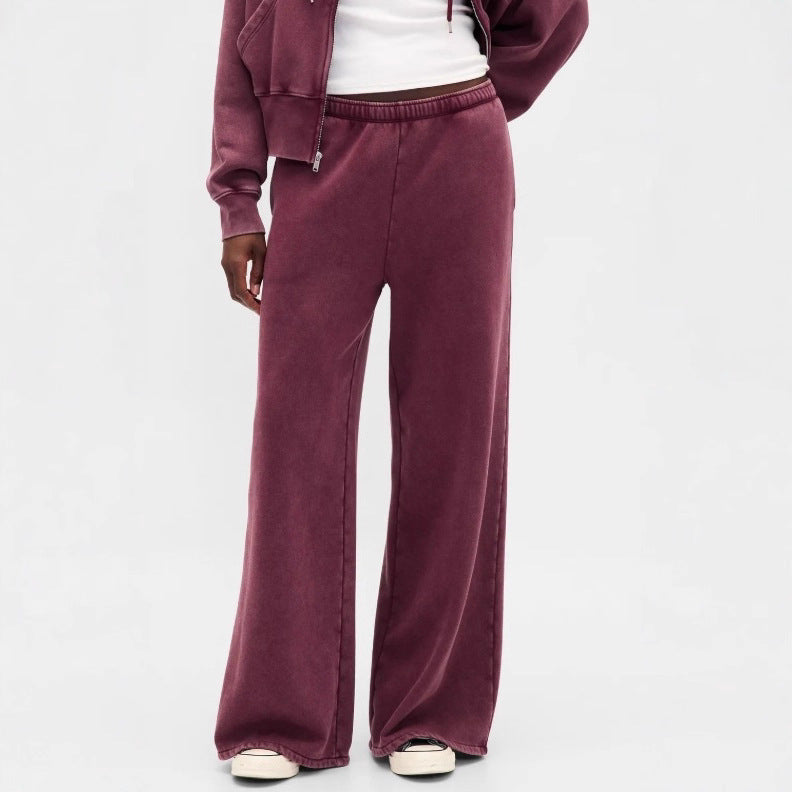 Damen lässiges Freizeit-Set mit Kapuzenjacke und weitem Jogginghose Drune