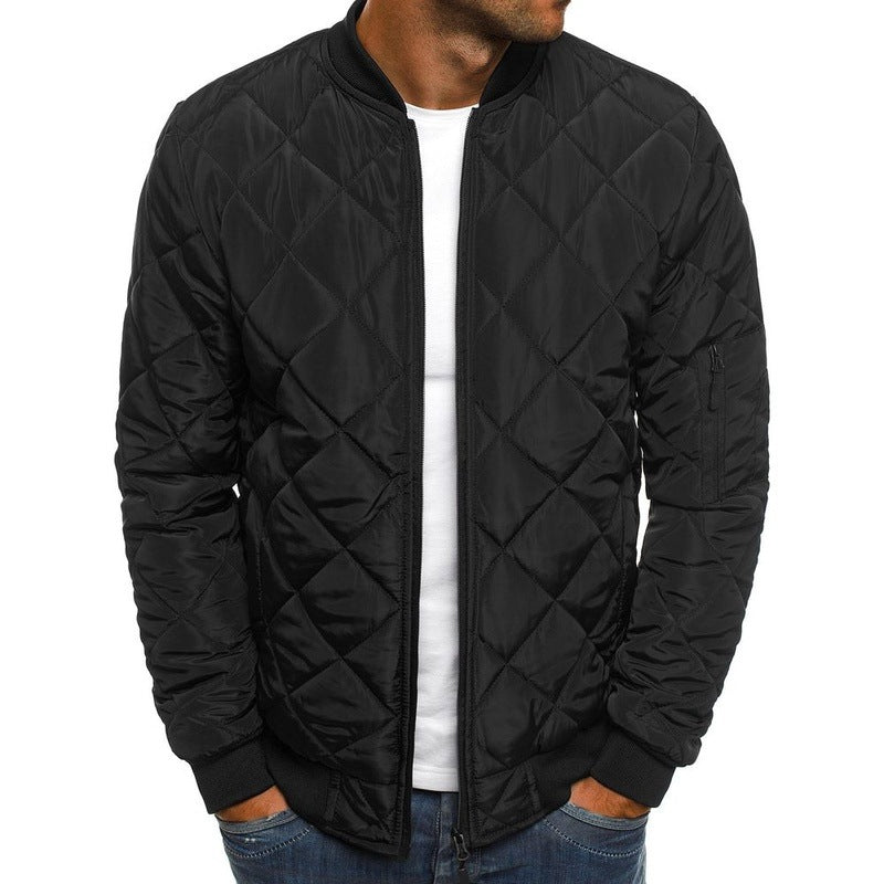 Herren nan leichte gesteppte Blousonjacke mit Diamantstepp, elastischen Rippbündchen und Ärmel-Reißverschlusstasche Drune