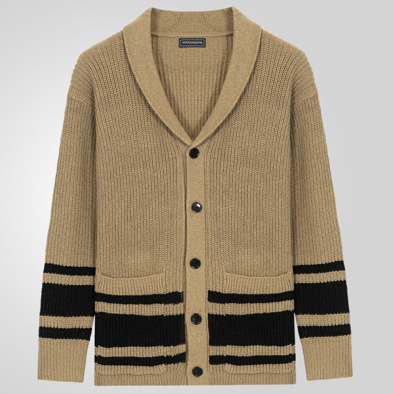 Herren Strickjacke mit modernem Waffelmuster und praktischen Taschen Drune