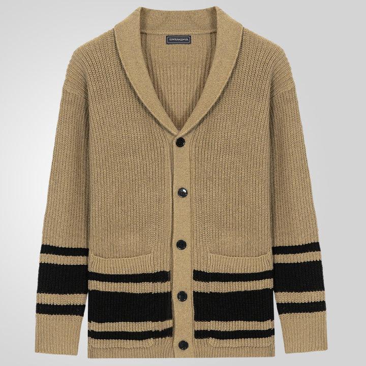 Herren Strickjacke mit modernem Waffelmuster und praktischen Taschen Drune