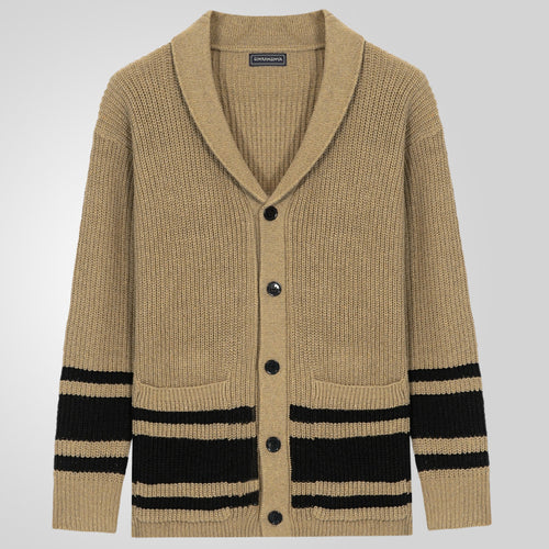 Herren Strickjacke mit modernem Waffelmuster und praktischen Taschen Drune