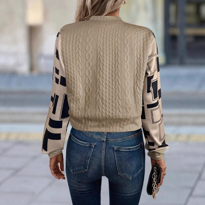 Damen lässige Bomberjacke mit strukturierter Oberfläche und modernem Design Drune