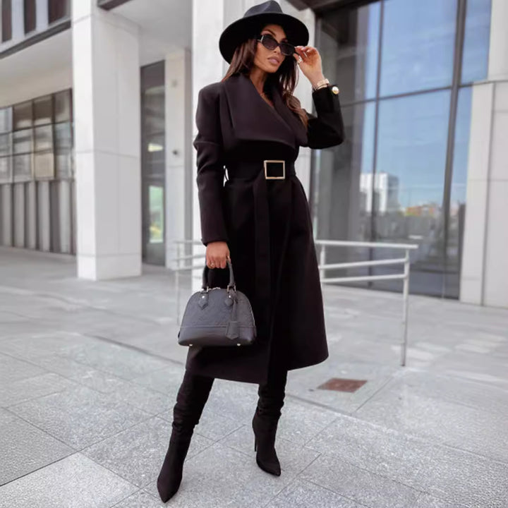 Damen eleganter Trenchcoat mit Gürtel und hochwertiger Verarbeitung Drune