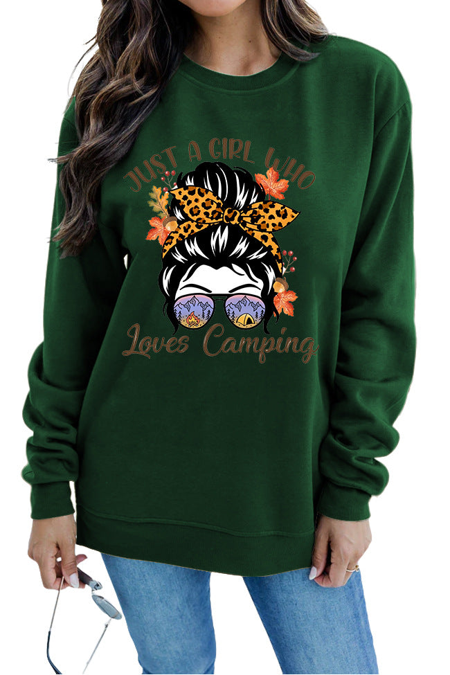 Damen Sweatshirt mit künstlerischem Campingmotiv Drune
