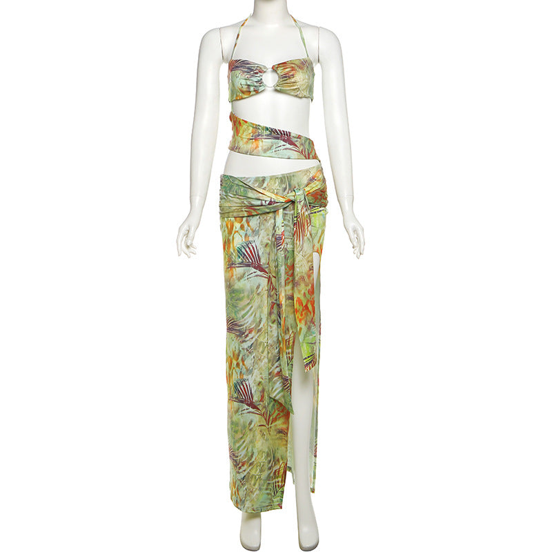 Damen schickes Bandeau-Top mit maxi Rock Drune