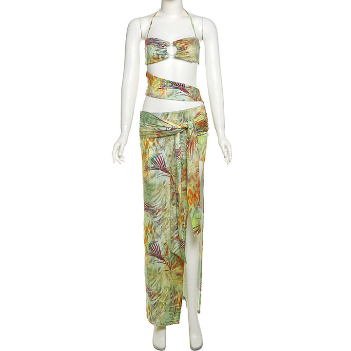 Damen schickes Bandeau-Top mit maxi Rock Drune