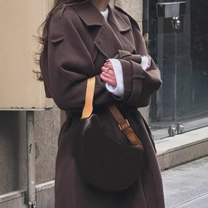 Damen oversized Wollmantel Drune