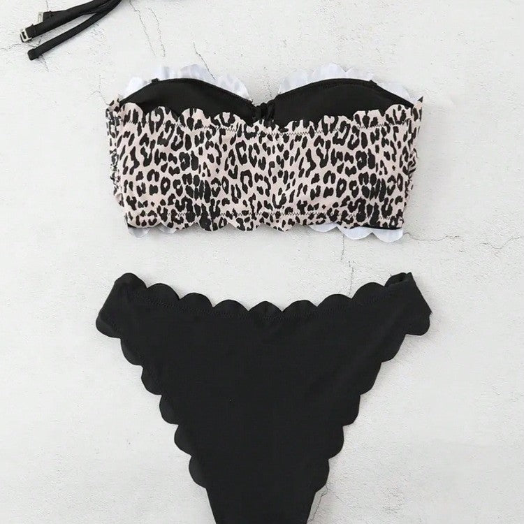 Damen Bikini-Set mit skulpturalem Design und modischem Animal-Print Drune