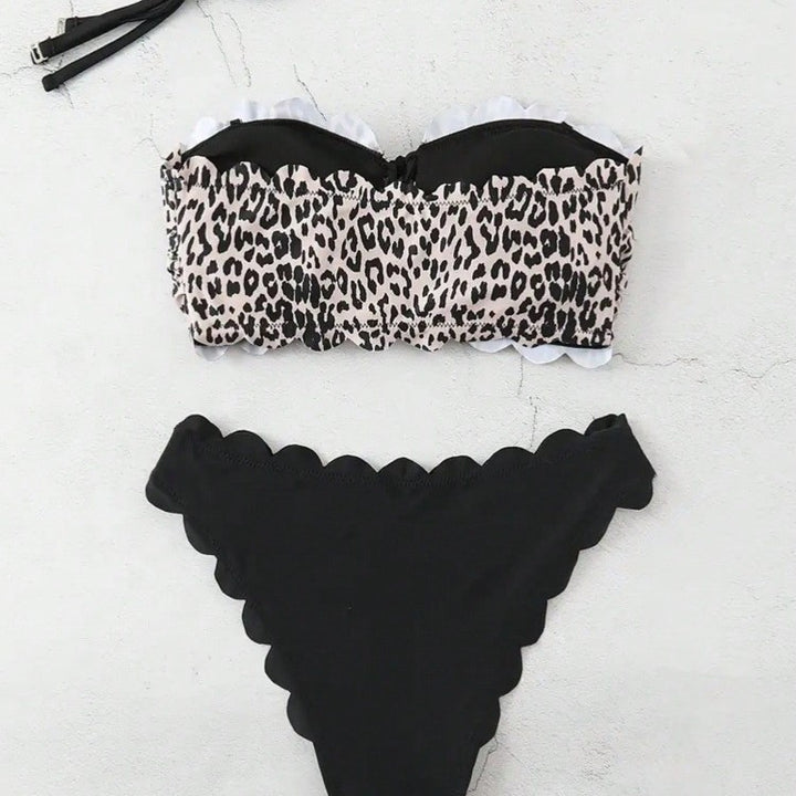 Damen Bikini-Set mit skulpturalem Design und modischem Animal-Print Drune