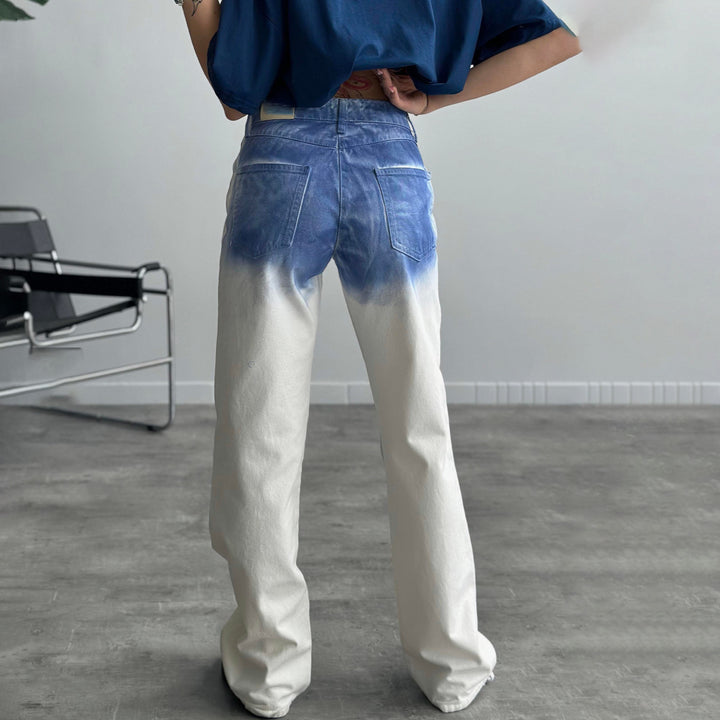 Damen Baggy Jeans im einzigartigen Batikdesign Drune