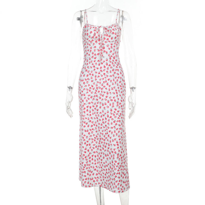Damen Sommerliches Maxikleid mit Blumenmuster und verstellbaren Trägern Drune