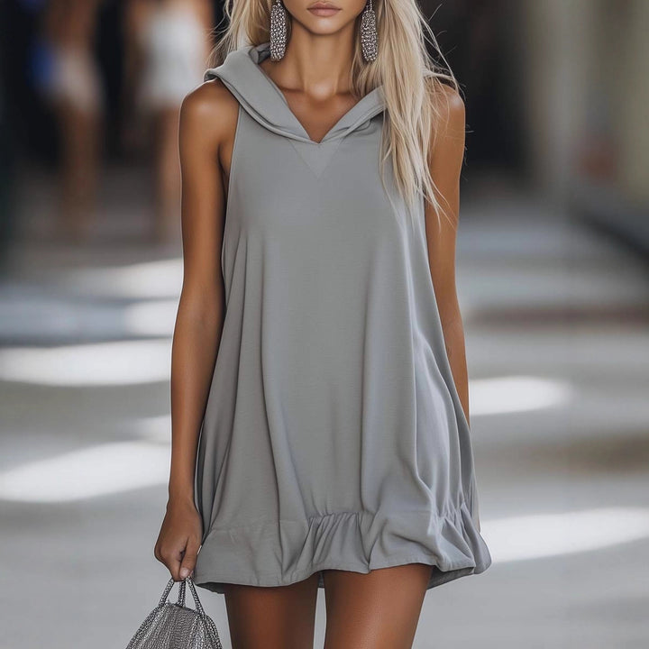 Damen Kapuzenkleid Drune
