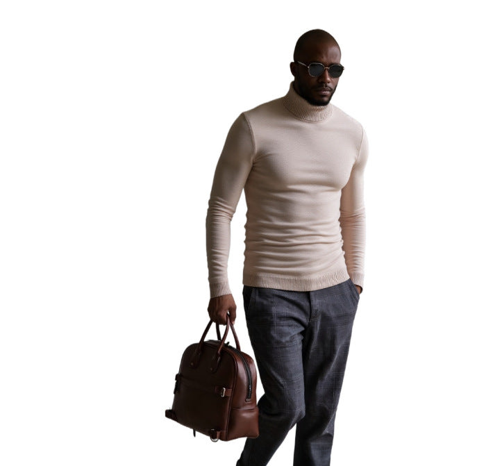 Herren rollkragen pullover mit feiner Struktur Drune
