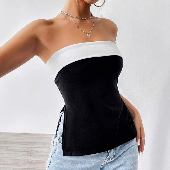 Damen Bandeau-Top mit eleganten Farbblockdesign Drune
