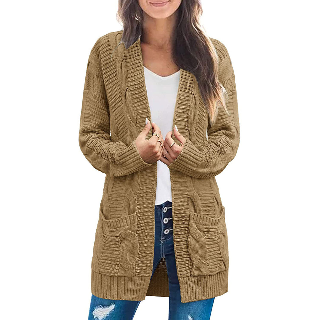 Damen Grobstrick-Cardigan mit Taschen und strukturierter Maschenoptik Drune
