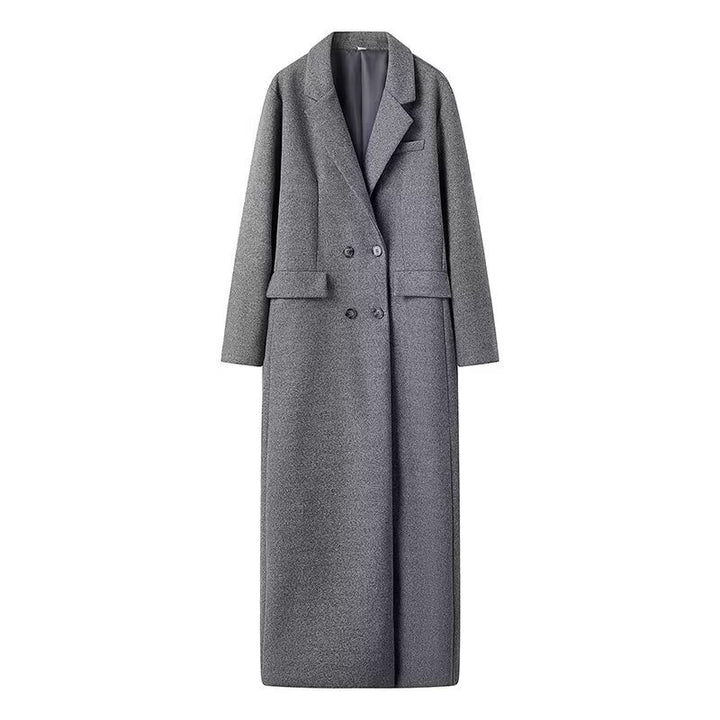 Damen eleganter oversized Wollmantel mit doppelter Knopfleiste Drune