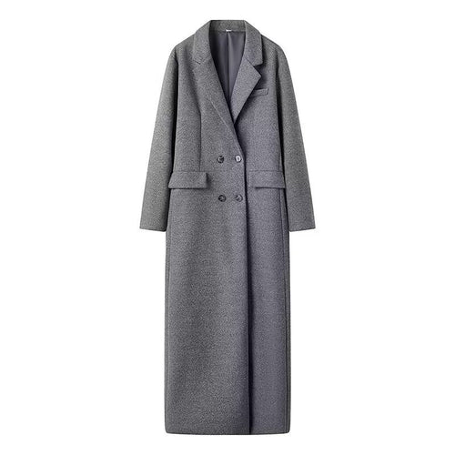 Damen eleganter oversized Wollmantel mit doppelter Knopfleiste Drune