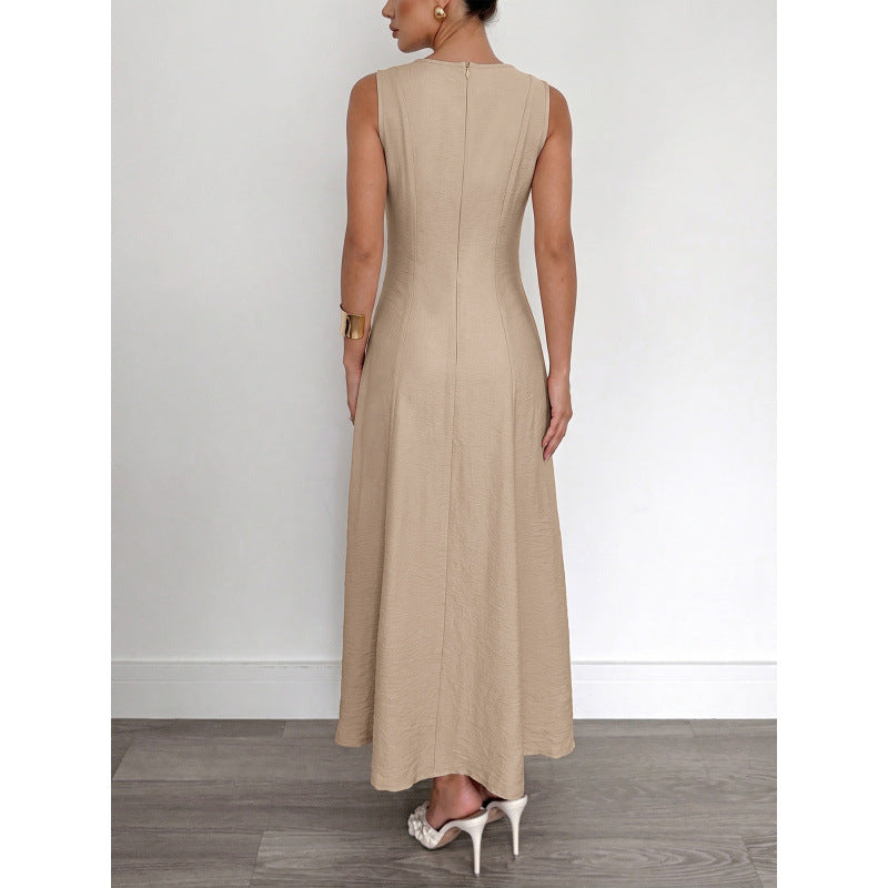 Damen Langarm Maxikleid mit eleganten Streifen und schmeichelndem Schnitt Drune