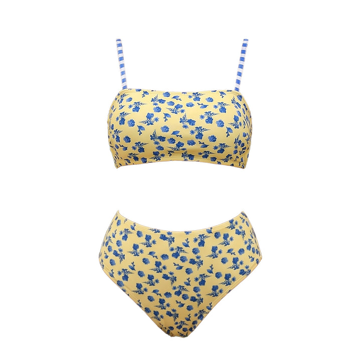 Damen Hochtailliertes Bikini-Set mit floralem Design Drune