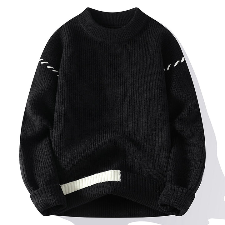 Damen Grober Strickpullover mit innovativem Design und dekorativen Details Drune