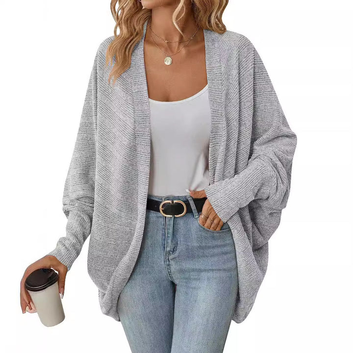 Damen legere Strickjacke mit lässigem Schnitt und weit geschnittenen Ärmeln Drune