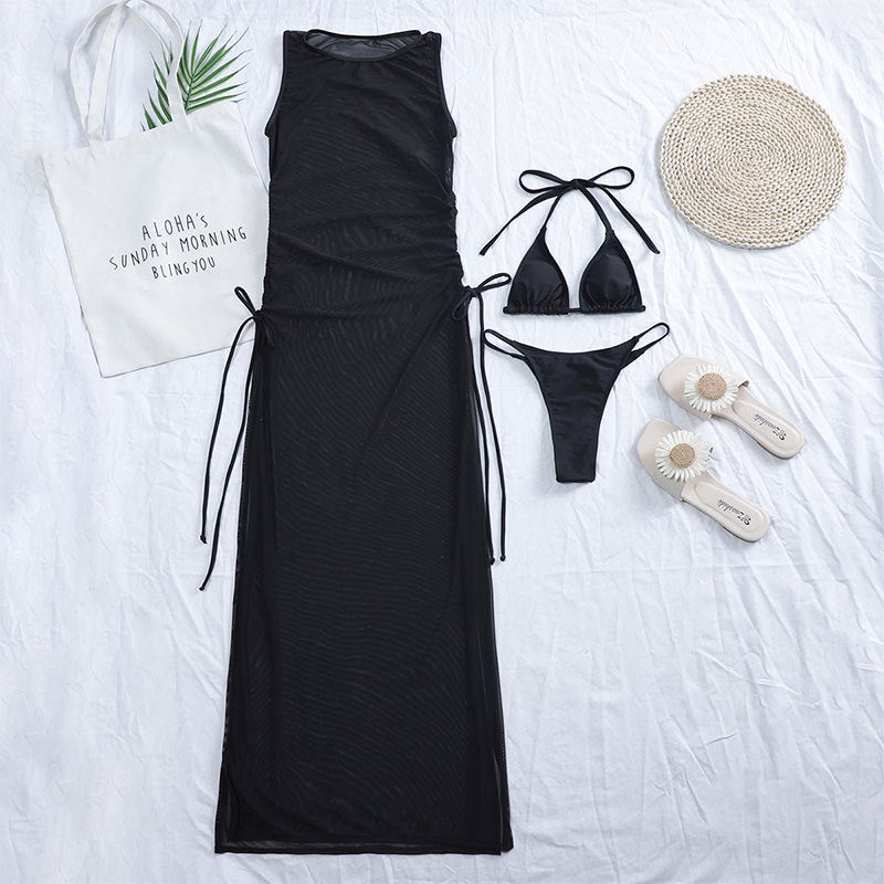 Damen Strandkleid mit asymmetrischem Wickeldesign Drune