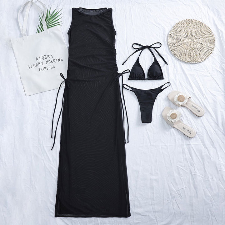 Damen Strandkleid mit asymmetrischem Wickeldesign Drune