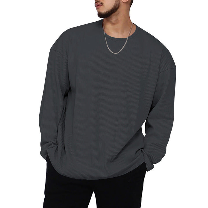 Herren Langarmshirt mit strukturiertem Rippenmuster und modernem Schnitt Drune