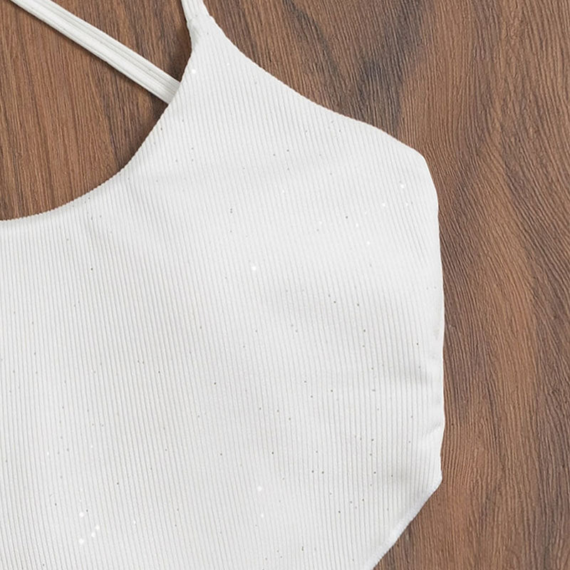 Damen Hoch geschnittenes Bikini-Set mit Kreuzträger-Design Drune
