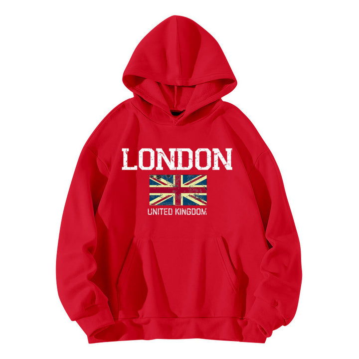 Damen Kapuzenpullover im urbanen London-Style mit Kängurutasche und gemütlichem Schnitt Drune