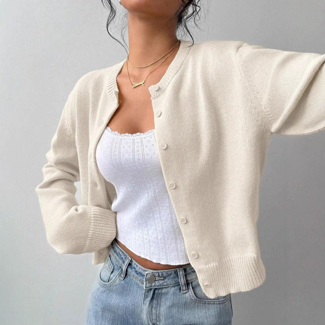 Damen Strickjacke mit Knopfverschluss und lässigem Schnitt Drune