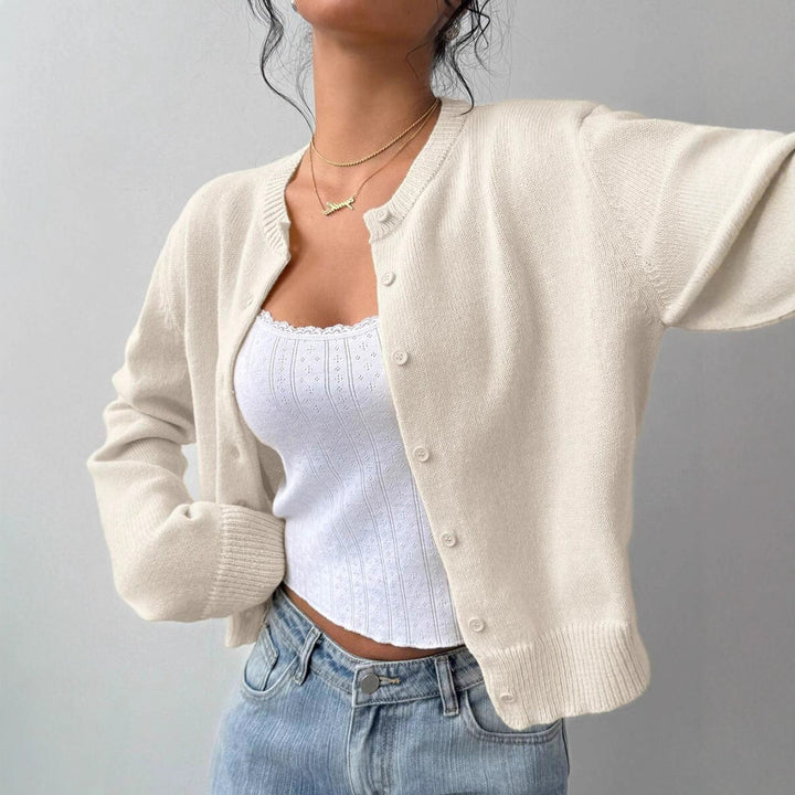 Damen Strickjacke mit Knopfverschluss und lässigem Schnitt Drune