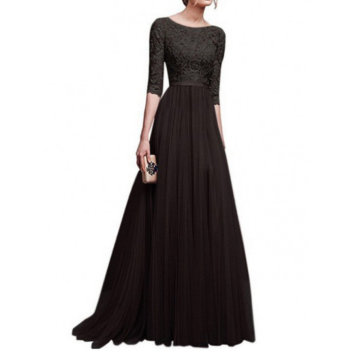 Damen Abendkleid mit eleganter Spitzenoberfläche und voluminösem Rock Drune